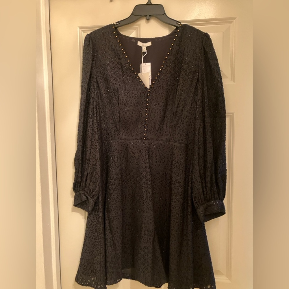 Brand new never worn Joie Black Dress with Gold Stud Accents size 12